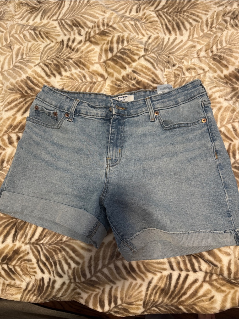 Levi's Light Blue Cuffed Denim Shorts